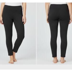 Anne Klein Womens Large Gray Pull On Ponte Leggings Pants